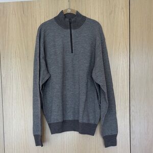 Peter Millar Taupe Zip-Up Sweater